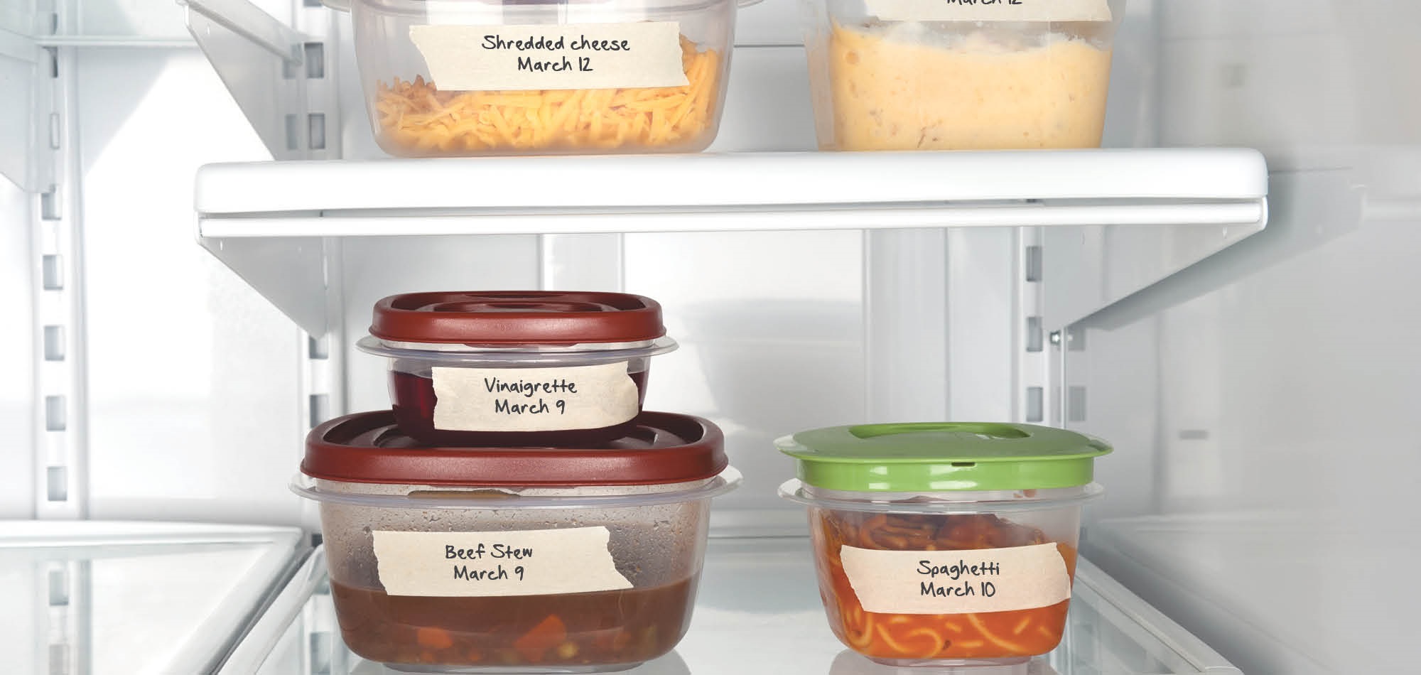 label containers with made-dates